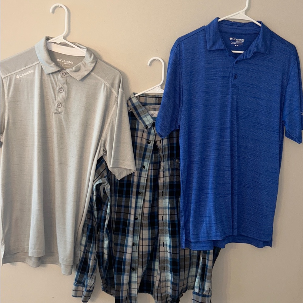 Columbia Gray and Blue Shirt Trio